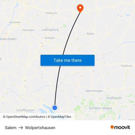 Salem to Wolpertshausen map