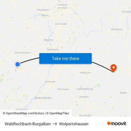 Waldfischbach-Burgalben to Wolpertshausen map