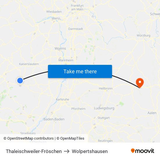 Thaleischweiler-Fröschen to Wolpertshausen map