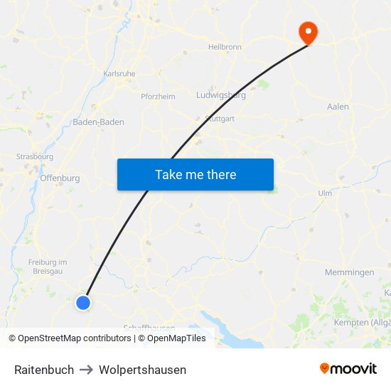 Raitenbuch to Wolpertshausen map