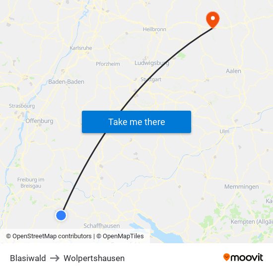 Blasiwald to Wolpertshausen map