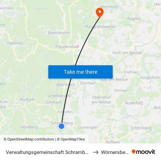 Verwaltungsgemeinschaft Schramberg to Wörnersberg map