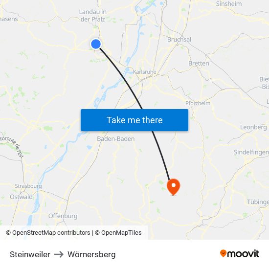 Steinweiler to Wörnersberg map