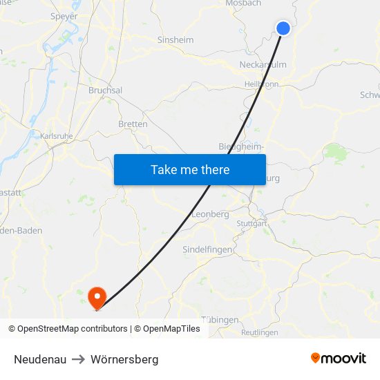 Neudenau to Wörnersberg map