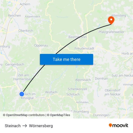 Steinach to Wörnersberg map