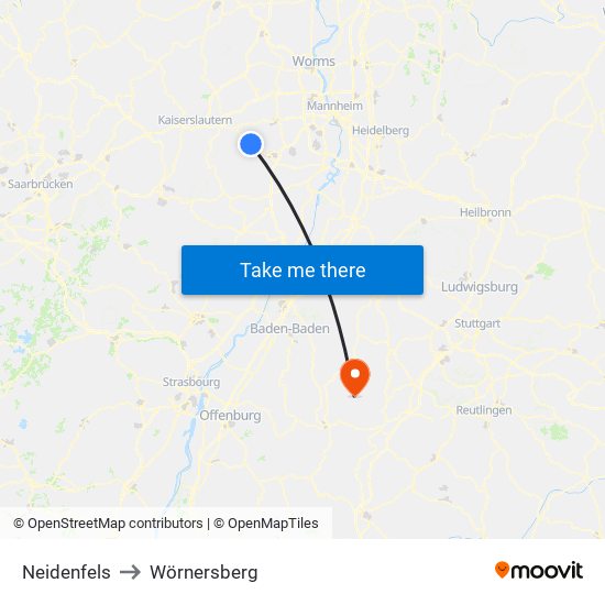 Neidenfels to Wörnersberg map