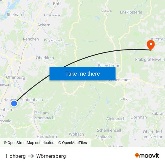 Hohberg to Wörnersberg map