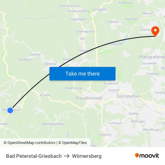 Bad Peterstal-Griesbach to Wörnersberg map