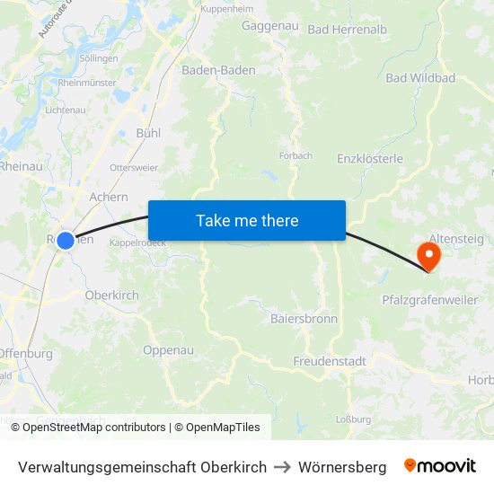 Verwaltungsgemeinschaft Oberkirch to Wörnersberg map