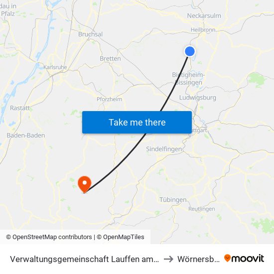 Verwaltungsgemeinschaft Lauffen am Neckar to Wörnersberg map