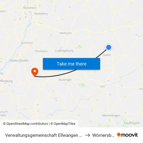 Verwaltungsgemeinschaft Ellwangen (Jagst) to Wörnersberg map