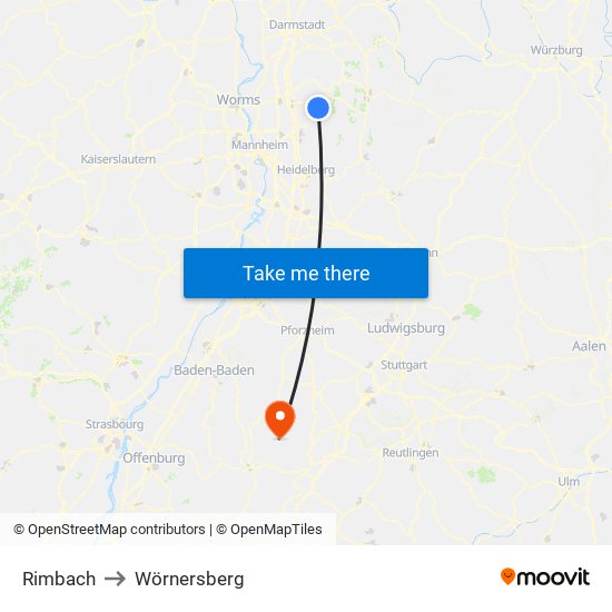 Rimbach to Wörnersberg map