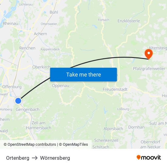 Ortenberg to Wörnersberg map