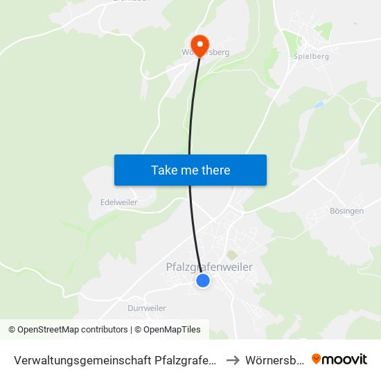 Verwaltungsgemeinschaft Pfalzgrafenweiler to Wörnersberg map