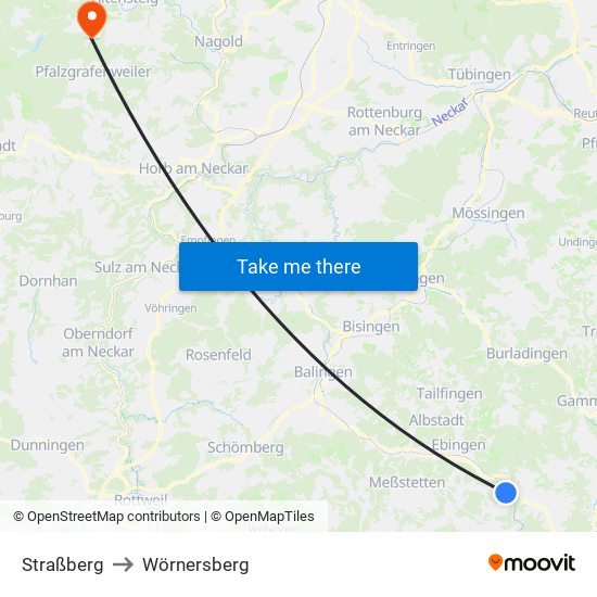 Straßberg to Wörnersberg map