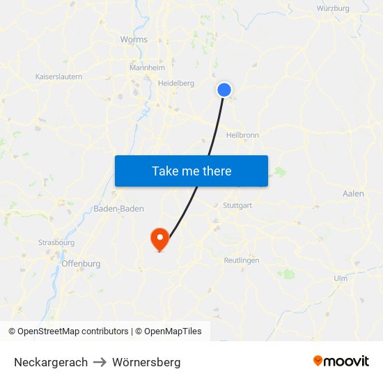 Neckargerach to Wörnersberg map