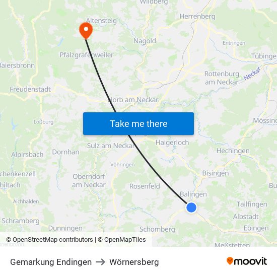 Gemarkung Endingen to Wörnersberg map