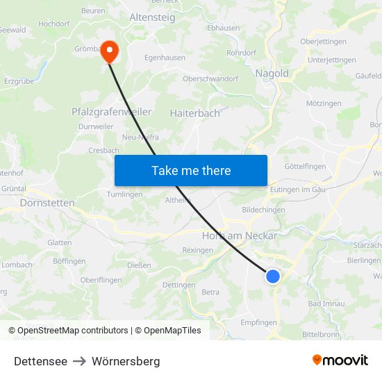 Dettensee to Wörnersberg map