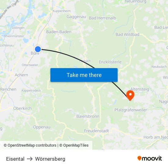 Eisental to Wörnersberg map