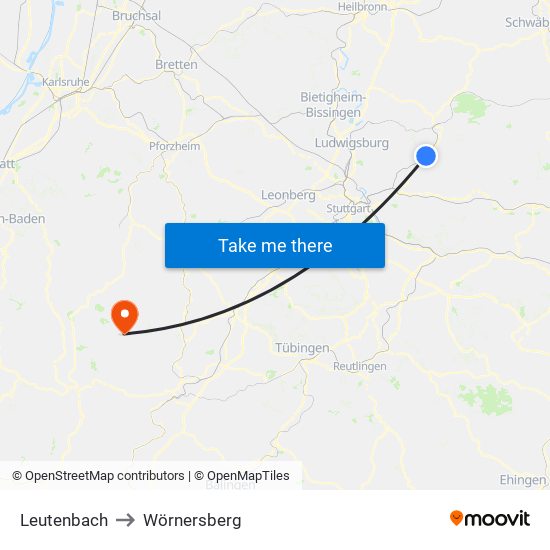 Leutenbach to Wörnersberg map