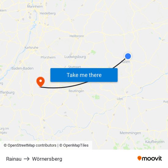 Rainau to Wörnersberg map