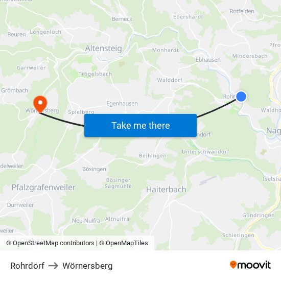 Rohrdorf to Wörnersberg map