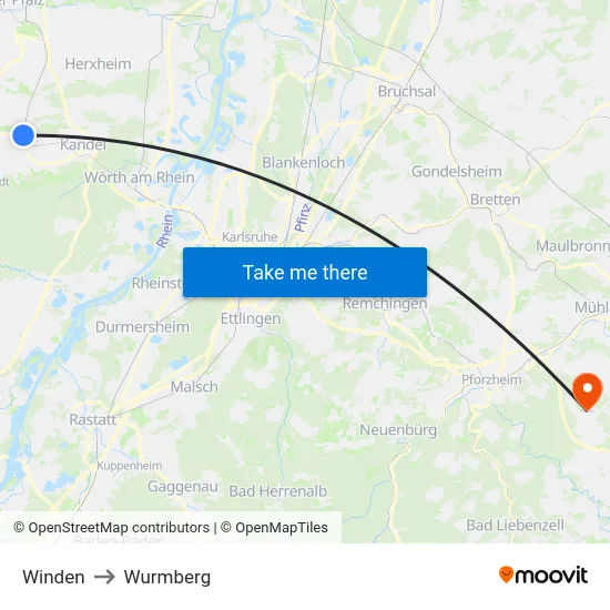 Winden to Wurmberg map