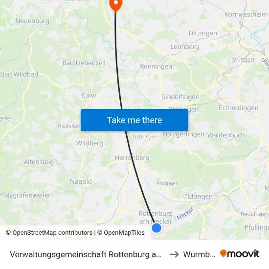 Verwaltungsgemeinschaft Rottenburg am Neckar to Wurmberg map