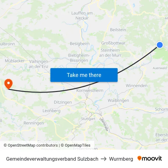 Gemeindeverwaltungsverband Sulzbach to Wurmberg map