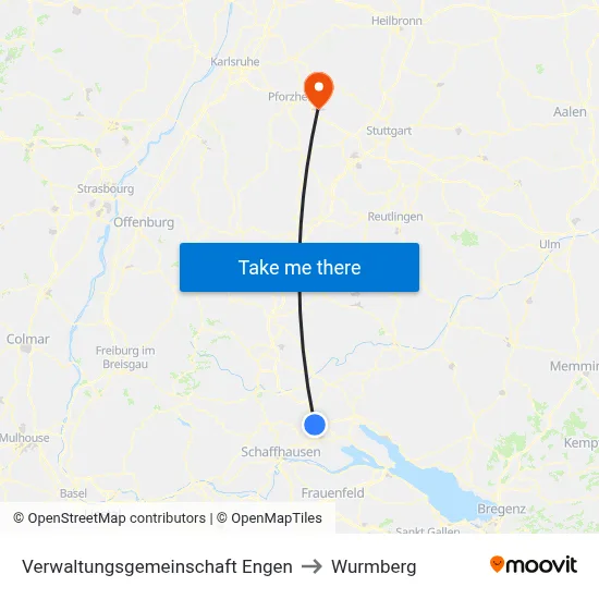 Verwaltungsgemeinschaft Engen to Wurmberg map