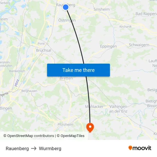 Rauenberg to Wurmberg map