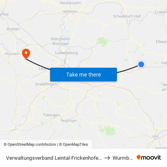 Verwaltungsverband Leintal-Frickenhofer Höhe to Wurmberg map