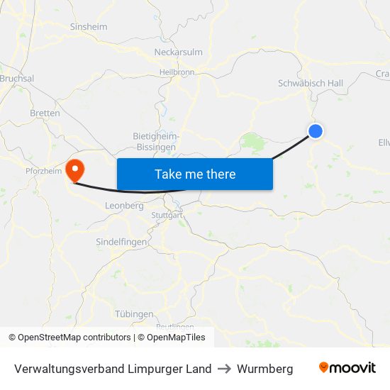 Verwaltungsverband Limpurger Land to Wurmberg map