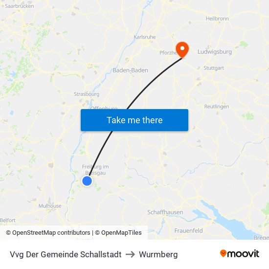 Vvg Der Gemeinde Schallstadt to Wurmberg map