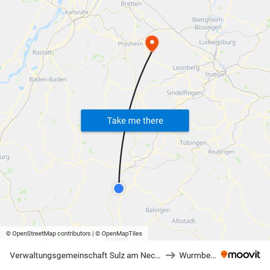 Verwaltungsgemeinschaft Sulz am Neckar to Wurmberg map