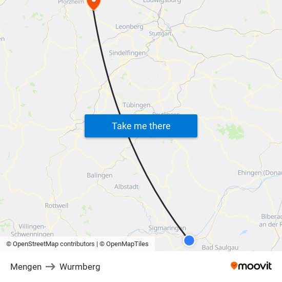 Mengen to Wurmberg map