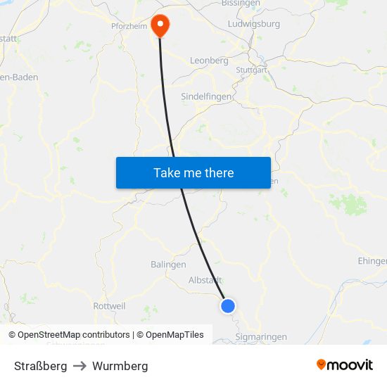 Straßberg to Wurmberg map