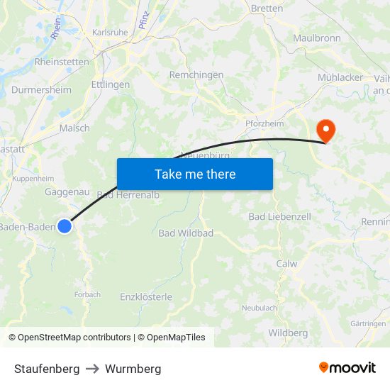 Staufenberg to Wurmberg map