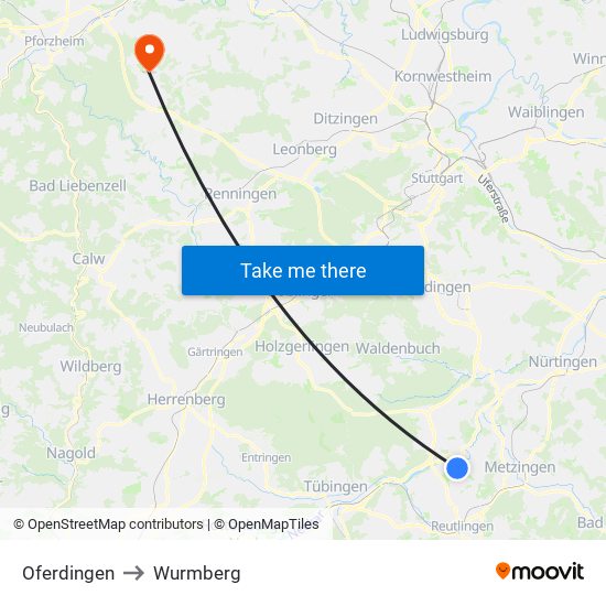 Oferdingen to Wurmberg map