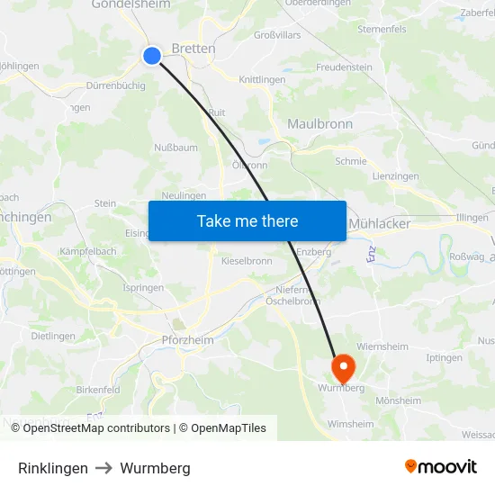 Rinklingen to Wurmberg map