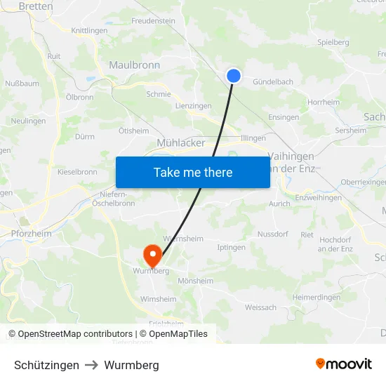 Schützingen to Wurmberg map