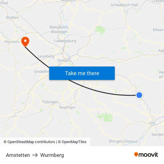 Amstetten to Wurmberg map