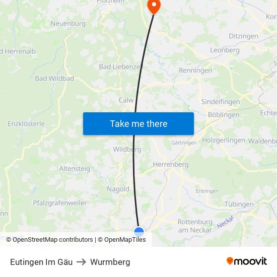 Eutingen Im Gäu to Wurmberg map