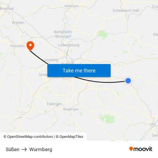 Süßen to Wurmberg map