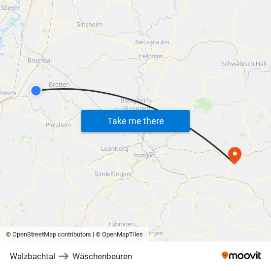 Walzbachtal to Wäschenbeuren map