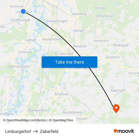 Limburgerhof to Zaberfeld map