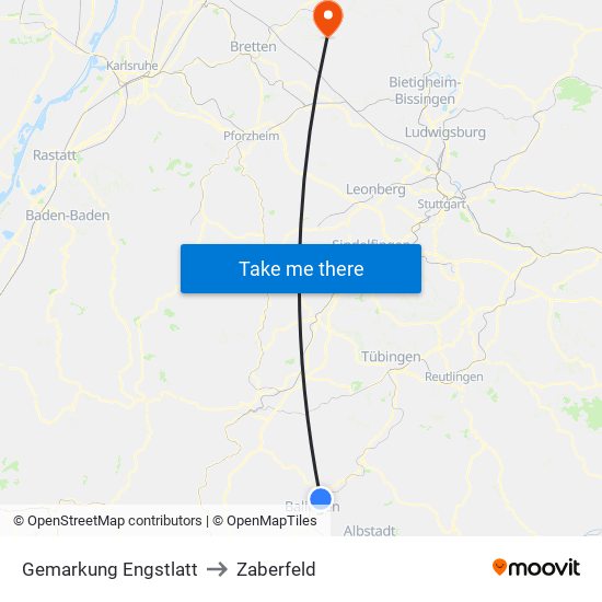 Gemarkung Engstlatt to Zaberfeld map