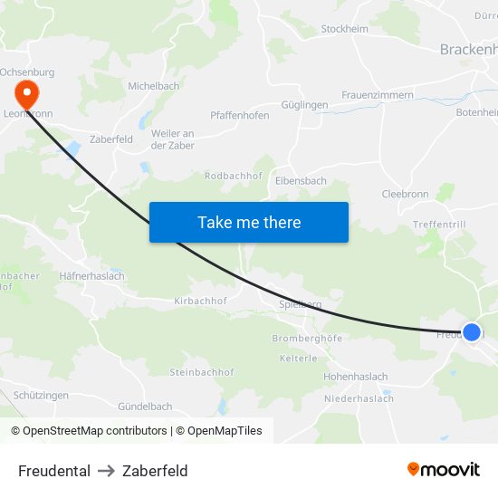 Freudental to Zaberfeld map