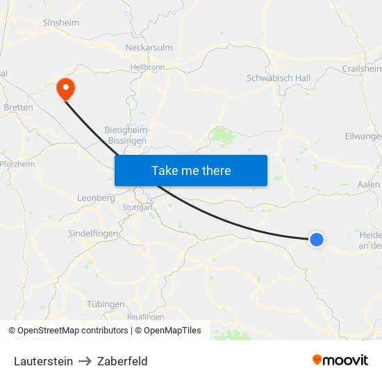 Lauterstein to Zaberfeld map
