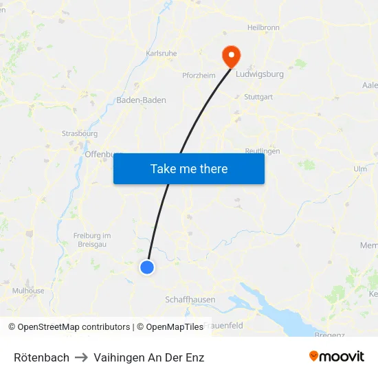 Rötenbach to Vaihingen An Der Enz map
